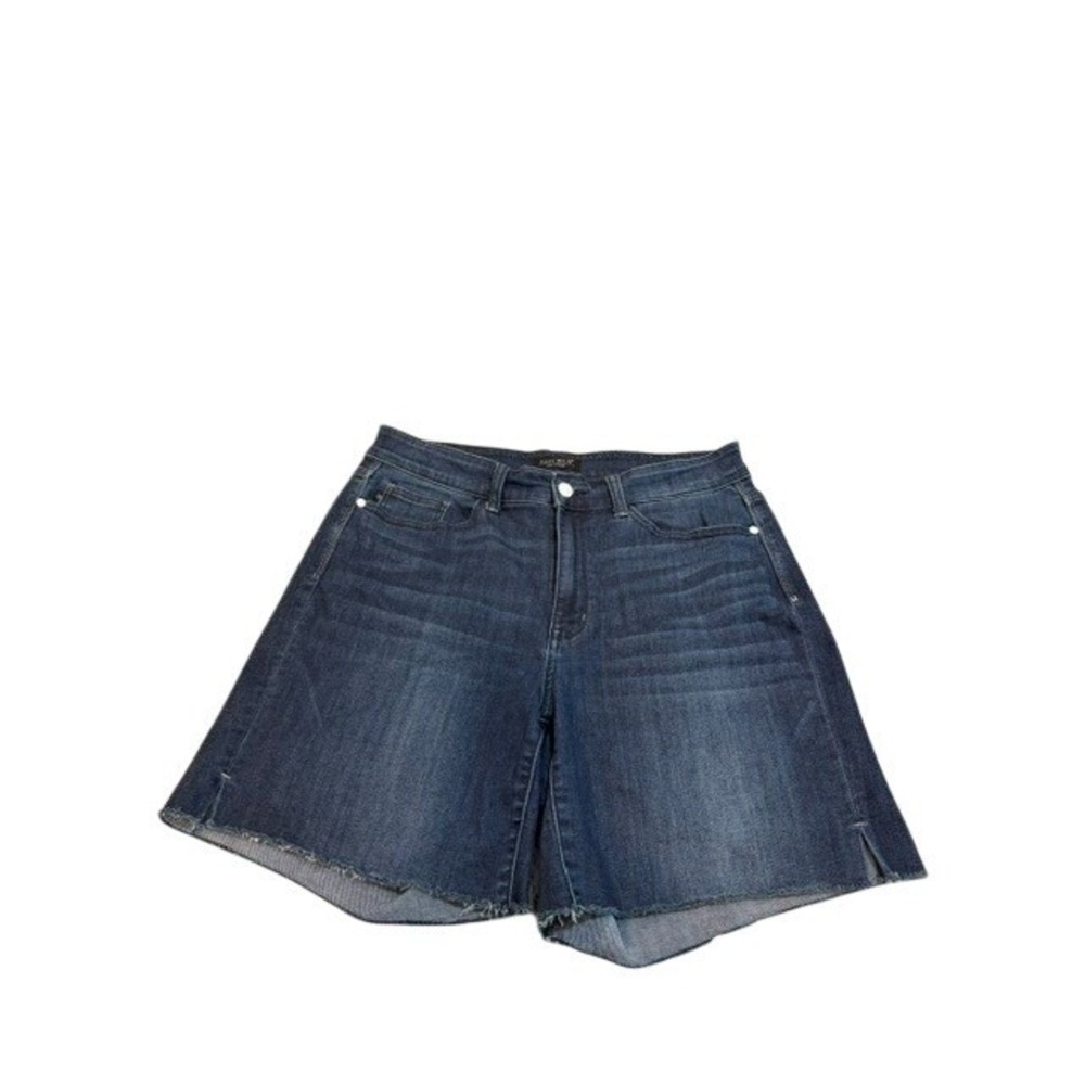 Judy Blue Womens Dark Wash Raw Hem Denim Shorts High Rise Plus Size‎ 1XL EUC